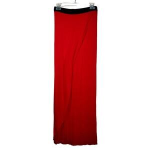 Mason Red Black Pull On Wrap Maxi Skirt Red Size Petite